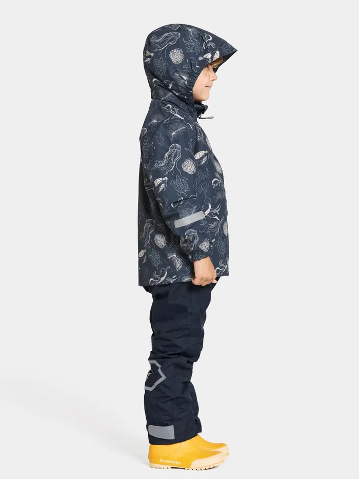 Kids Norma Printed Jacket Ocean Navy Didriksons Spring Jackets