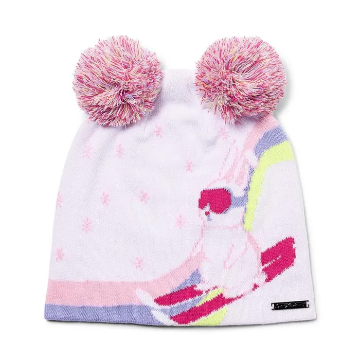 Kids Ski Bunny Pom White Spyder Hats