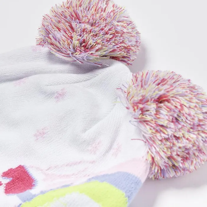 Kids Ski Bunny Pom White Spyder Hats