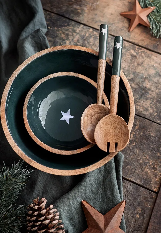 Kitchen Accessories Living FYNCHHATTON Kisha Salad Betecke Christmas Edition Christmas Star Coniferechristmas Star Midnight Blue