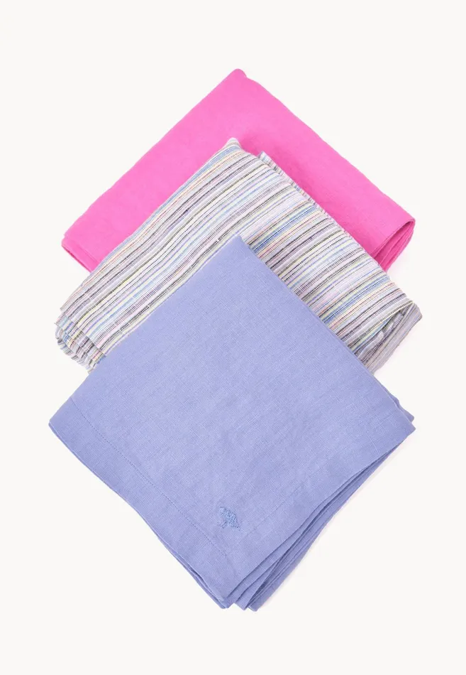 Kitchen Accessories Living FYNCHHATTON Sandibe Napkins Set Of 4 Hot Pinkdove Blueblue Stripedelephant Graysage