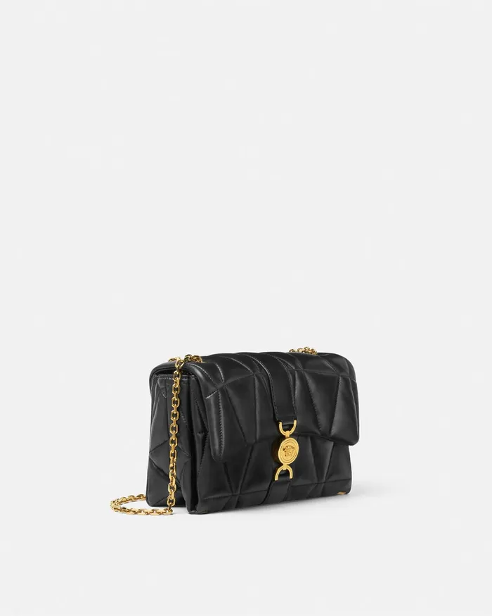 Kleio Women Versace Kleio Quilted Shoulder Bag Blackgold
