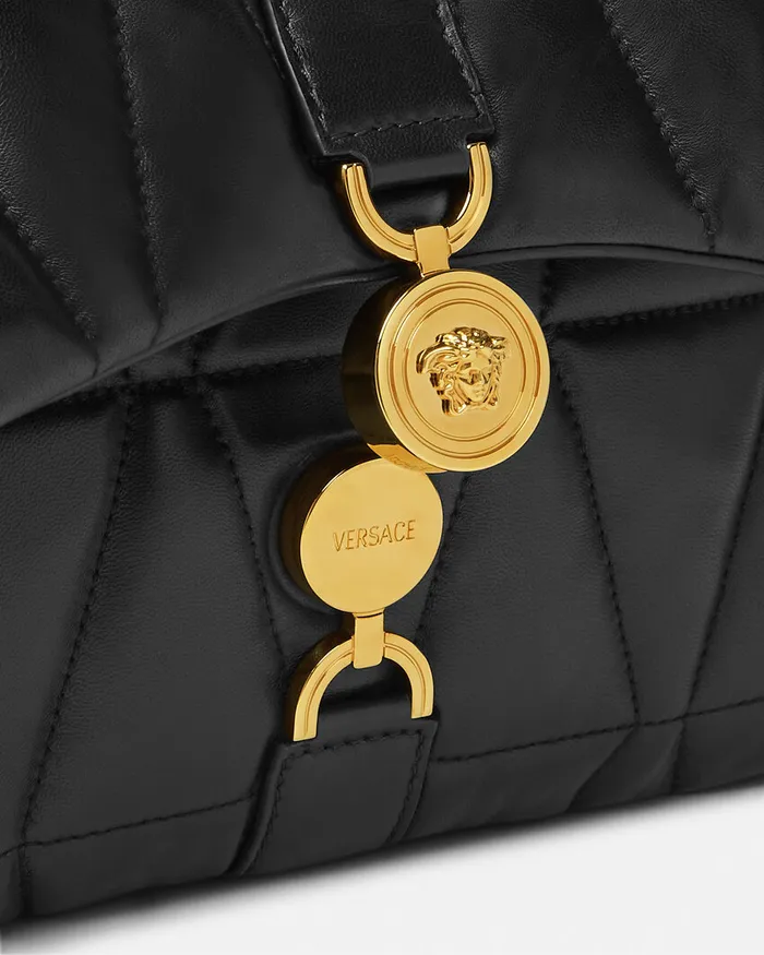 Kleio Women Versace Kleio Quilted Shoulder Bag Blackgold