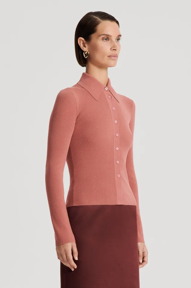 KNIT SHIRT BLUSH Women Knitwear Scanlan Theodore KNIT SHIRT BLUSH Women Knitwear Scanlan Theodore