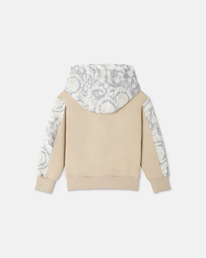 Knitwear and Sweatshirts Kids Versace Barocco Paneled Hoodie Beigeprint