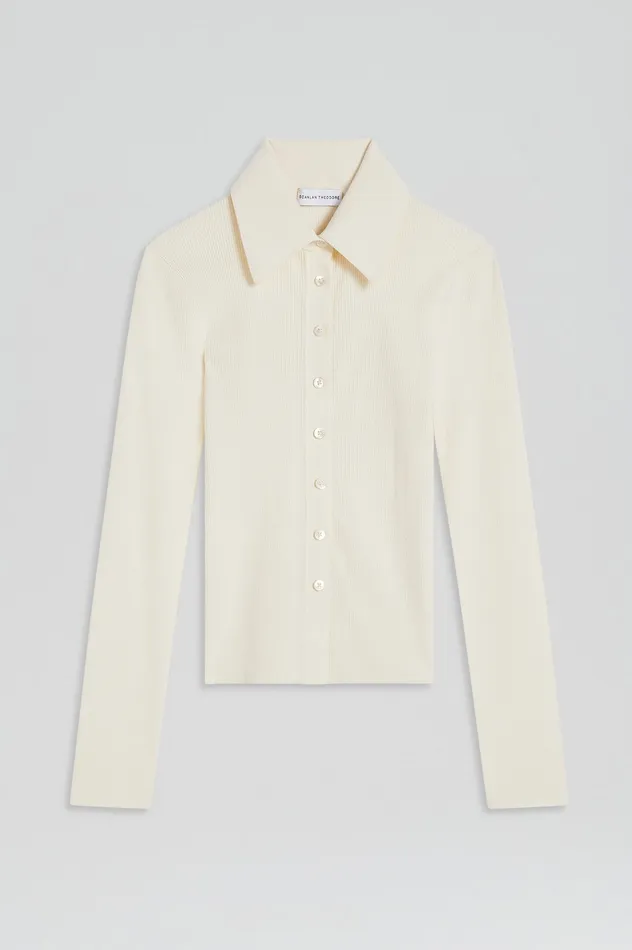 Knitwear KNIT SHIRT CREAM Scanlan Theodore Women Knitwear KNIT SHIRT CREAM Scanlan Theodore Women