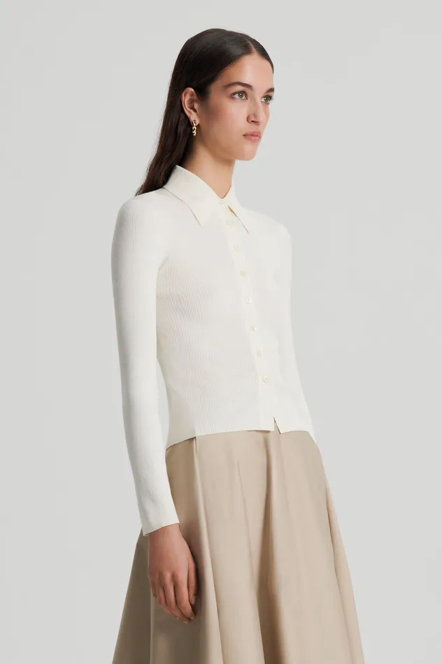 Knitwear KNIT SHIRT CREAM Scanlan Theodore Women Knitwear KNIT SHIRT CREAM Scanlan Theodore Women