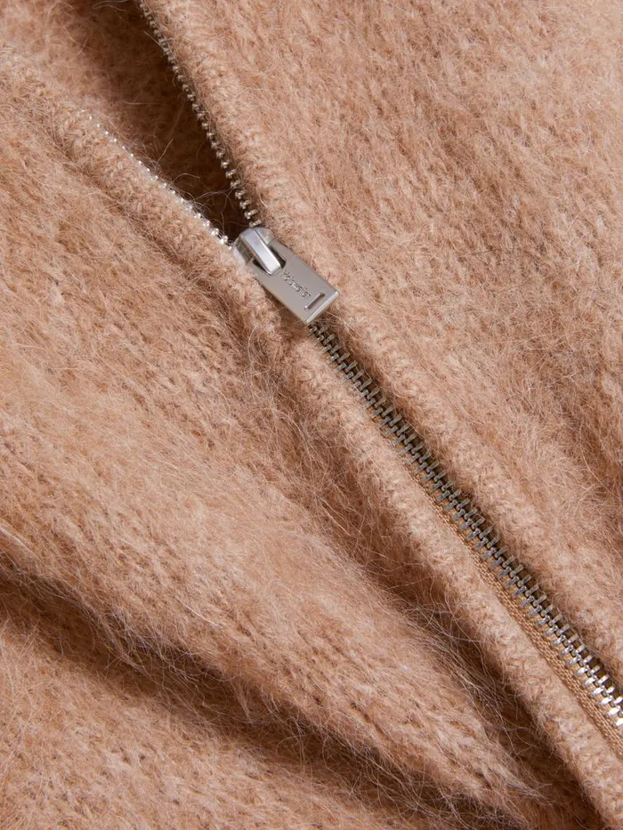 Knitwear Men Holzweiler Atlantic Hairy Zip Cardigan Beige
