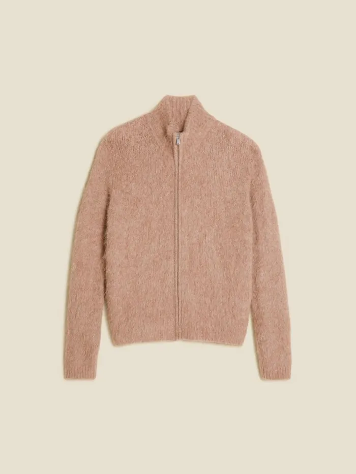 Knitwear Men Holzweiler Atlantic Hairy Zip Cardigan Beige
