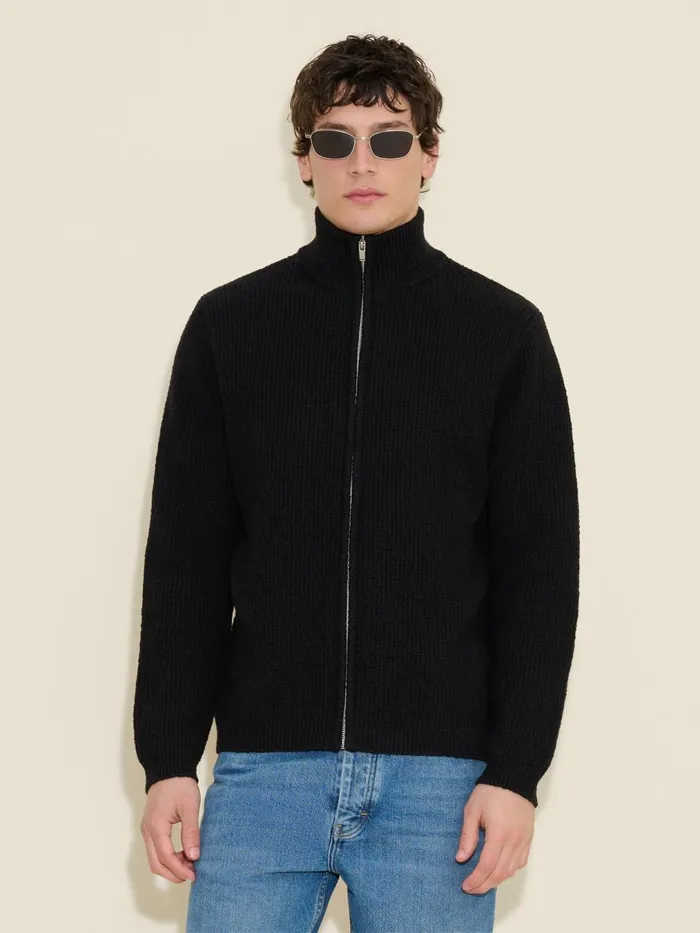 Knitwear Men Holzweiler Atlantic Zip Cardigan Black