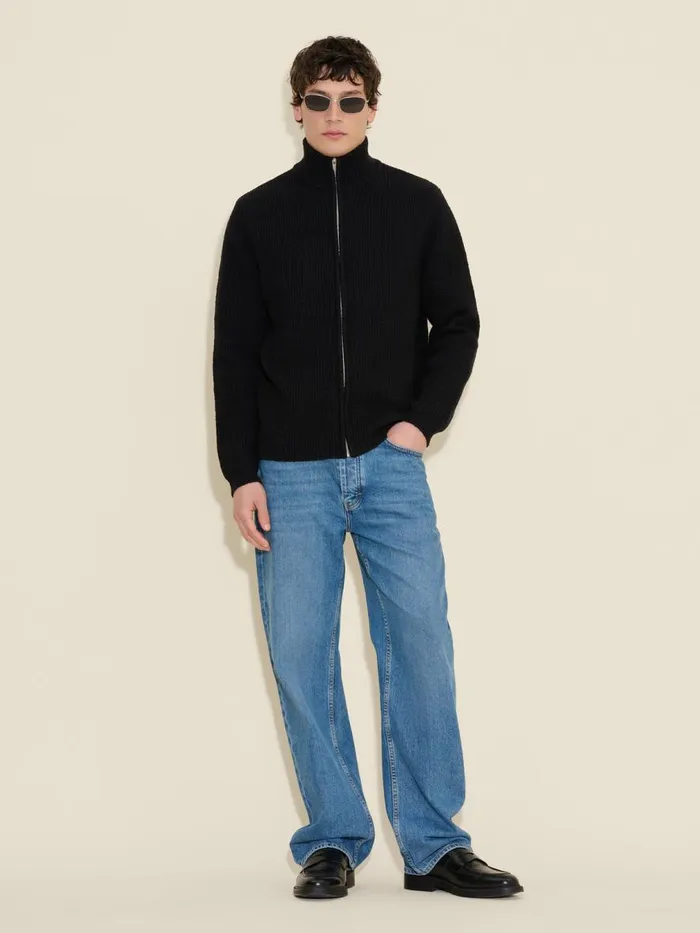 Knitwear Men Holzweiler Atlantic Zip Cardigan Black