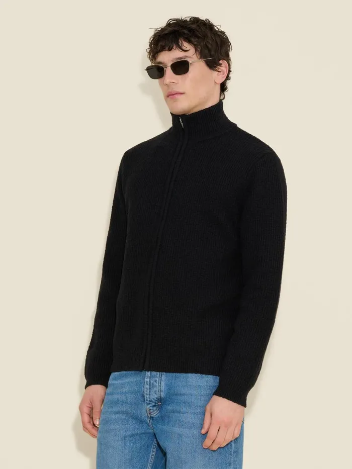 Knitwear Men Holzweiler Atlantic Zip Cardigan Black