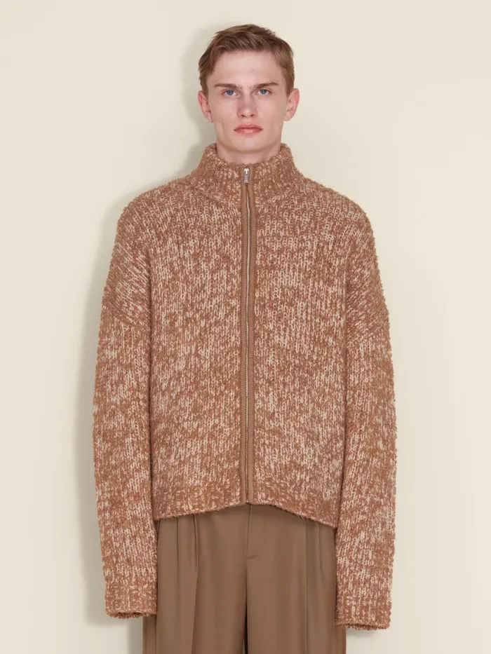 Knitwear Men Holzweiler Emplify Zip Cardigan Brown