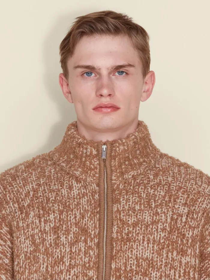 Knitwear Men Holzweiler Emplify Zip Cardigan Brown