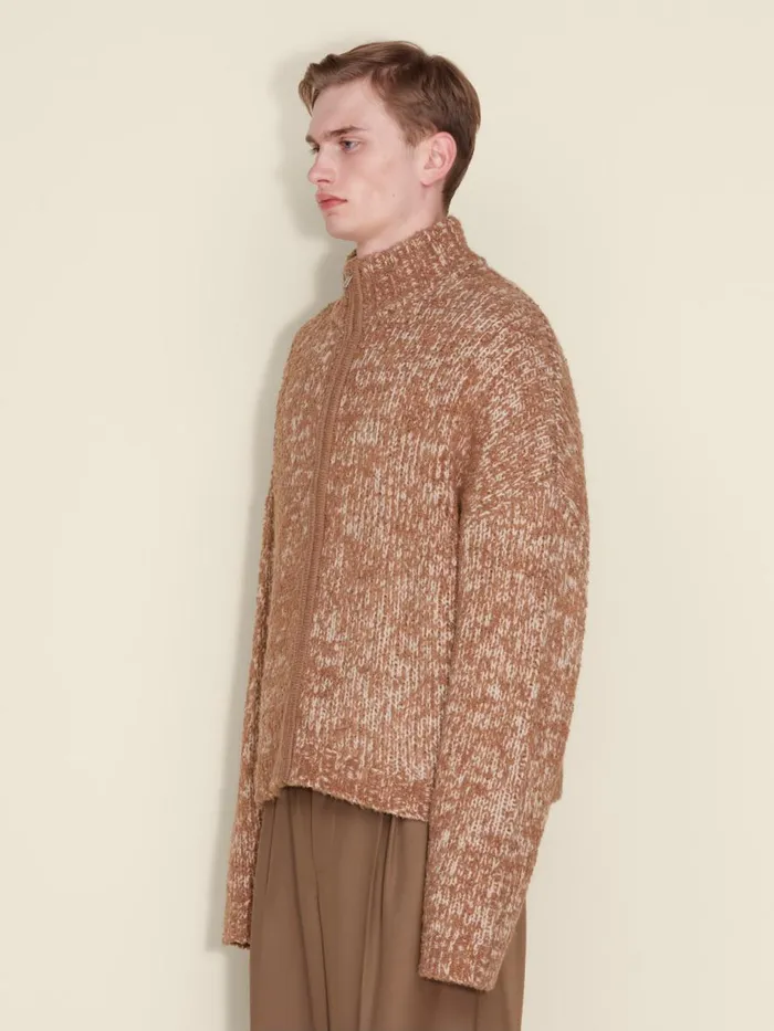 Knitwear Men Holzweiler Emplify Zip Cardigan Brown