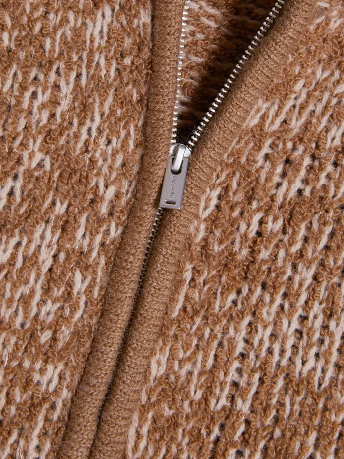 Knitwear Men Holzweiler Emplify Zip Cardigan Brown