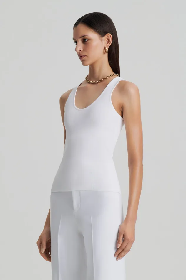 Knitwear Women CREPE KNIT SINGLET WHITE Scanlan Theodore