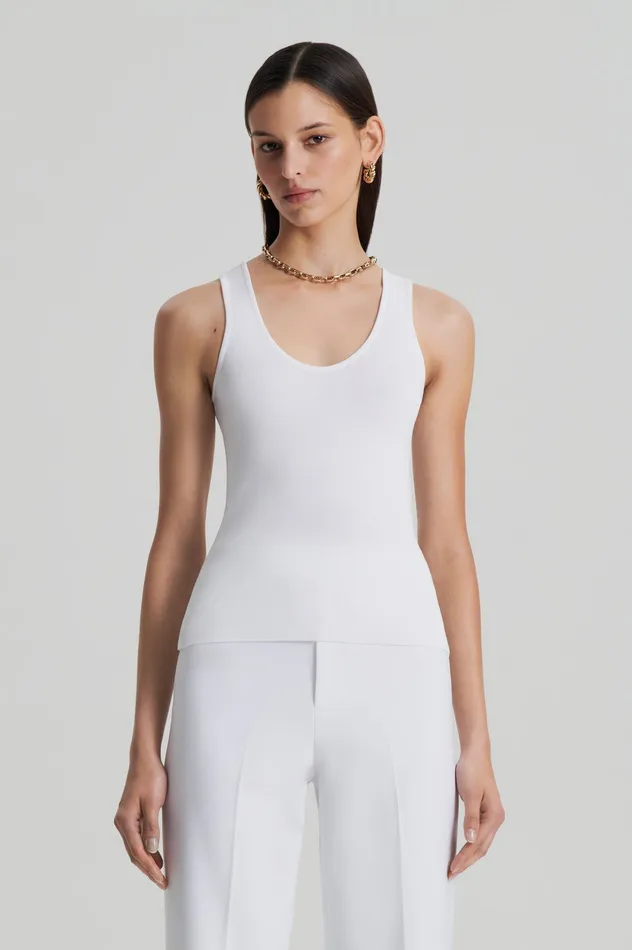 Knitwear Women CREPE KNIT SINGLET WHITE Scanlan Theodore