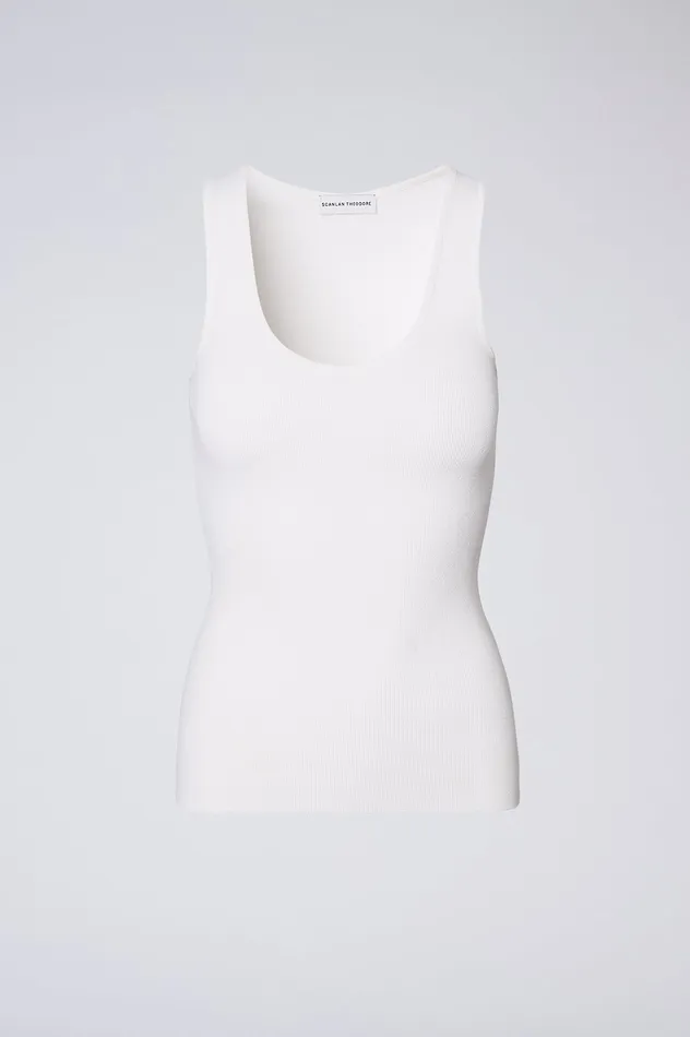 Knitwear Women CREPE KNIT SINGLET WHITE Scanlan Theodore