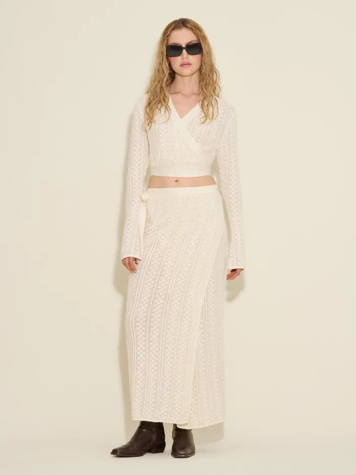 Knitwear Women Holzweiler Crochet Knit Wrap Top White