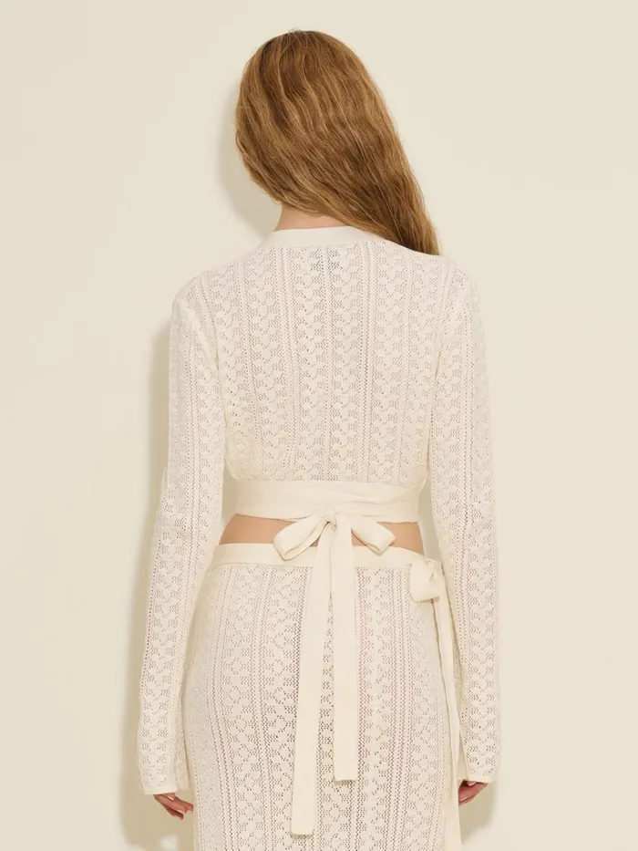 Knitwear Women Holzweiler Crochet Knit Wrap Top White