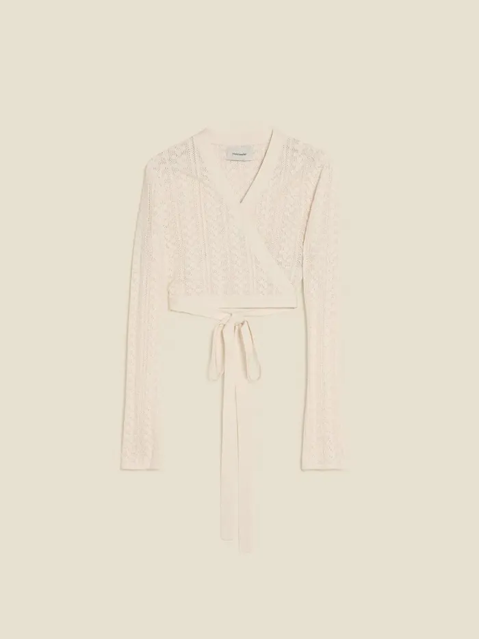 Knitwear Women Holzweiler Crochet Knit Wrap Top White