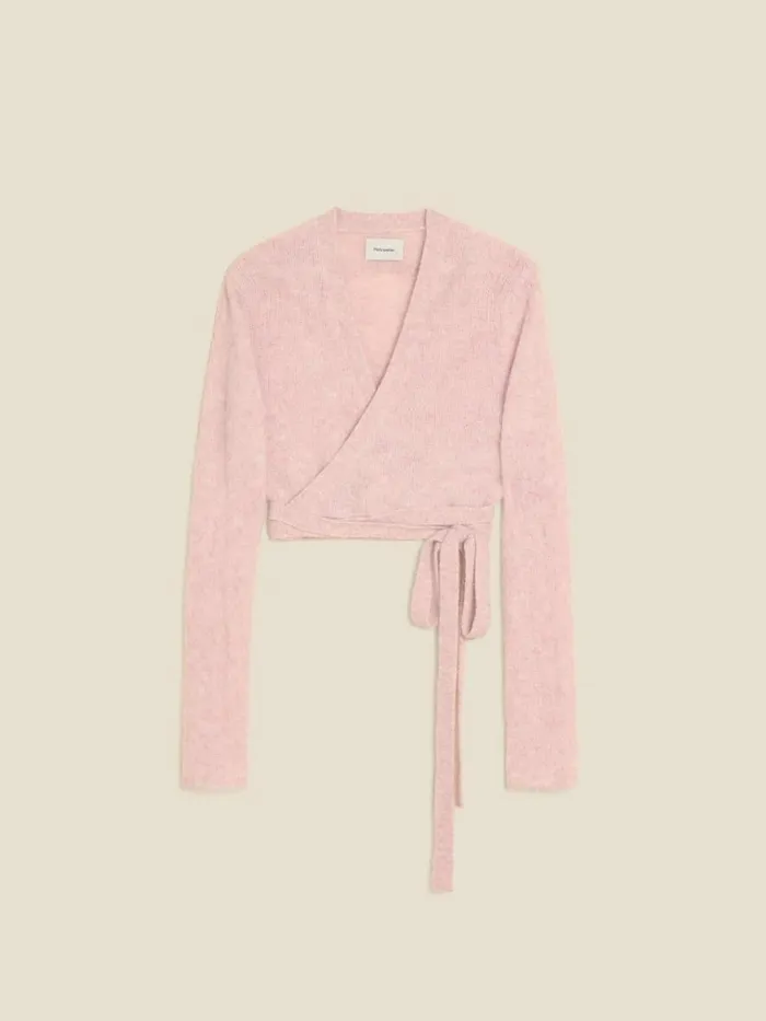 Knitwear Women Holzweiler Fluffy Knit Wrap Top Pink