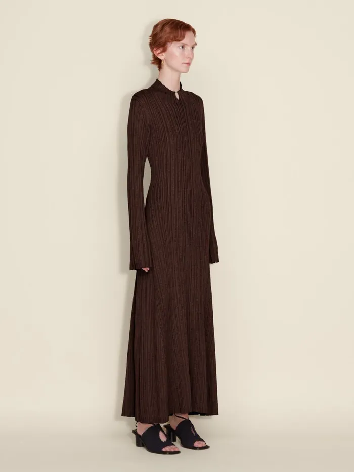 Knitwear Women Holzweiler Tulip Knit Dress Dk Brown