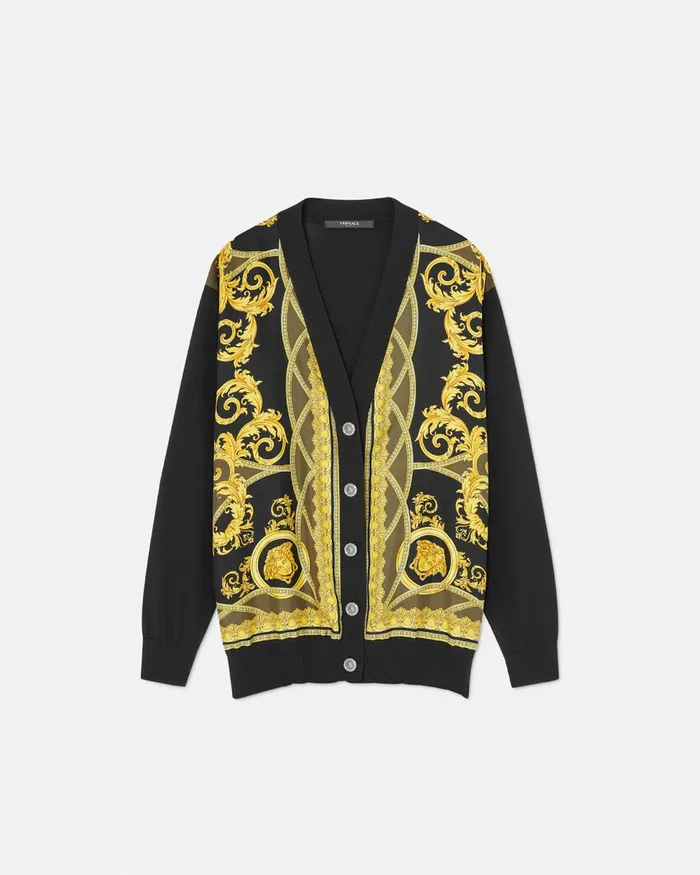 Knitwear Women Versace La Coupe Des Dieux Oversized Cardigan Black