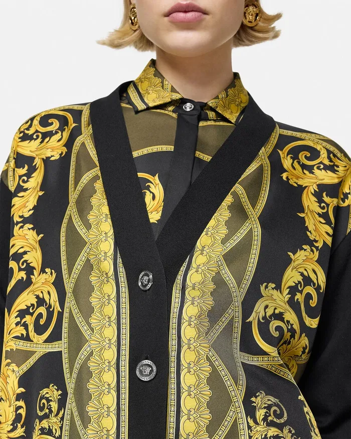 Knitwear Women Versace La Coupe Des Dieux Oversized Cardigan Black