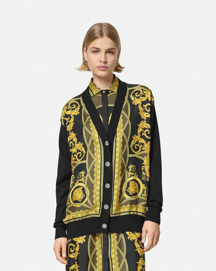 Knitwear Women Versace La Coupe Des Dieux Oversized Cardigan Black