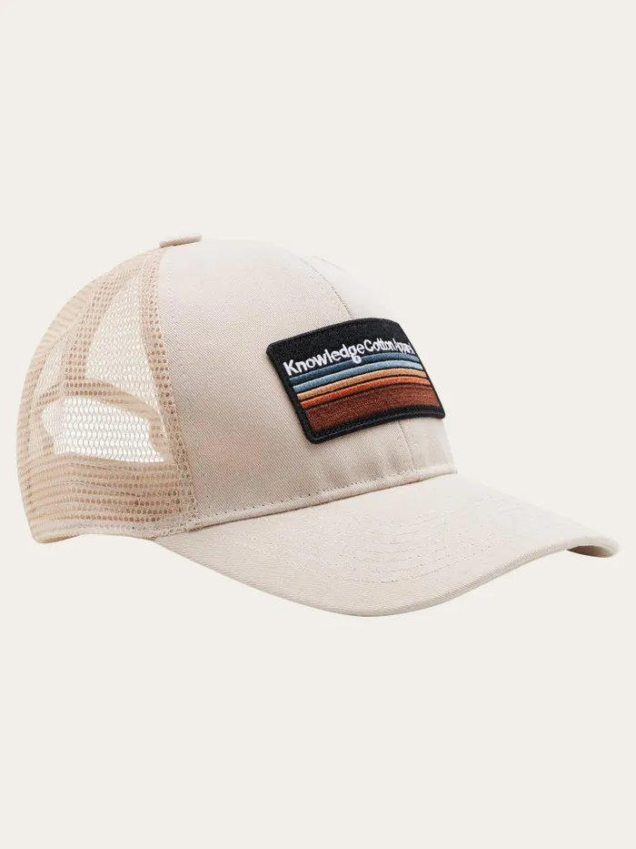 KnowledgeCotton Apparel Accessories Badge Twill Trucker Cap Light Feather Gray 8211 Women