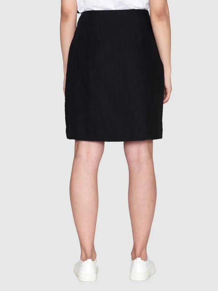KnowledgeCotton Apparel Dresses And Skirts Natural Linen Wrap Skirt Black Jet 8211 Women KnowledgeCotton Apparel Dresses And Skirts Natural Linen Wrap Skirt Black Jet 8211 Women