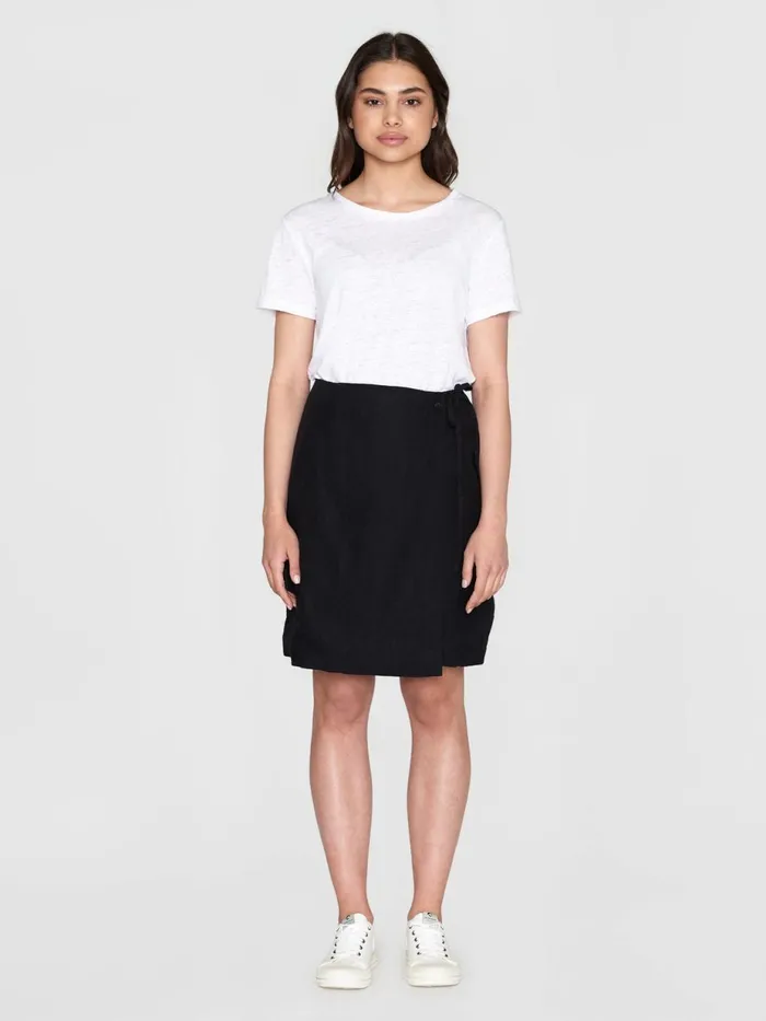 KnowledgeCotton Apparel Dresses And Skirts Natural Linen Wrap Skirt Black Jet 8211 Women KnowledgeCotton Apparel Dresses And Skirts Natural Linen Wrap Skirt Black Jet 8211 Women