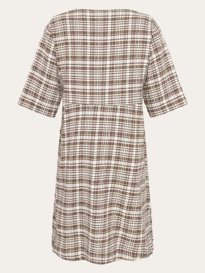 KnowledgeCotton Apparel Dresses And Skirts Seersucker Check Tunica Dress Gotsvegan 8211 Women KnowledgeCotton Apparel Dresses And Skirts Seersucker Check Tunica Dress Gotsvegan 8211 Women