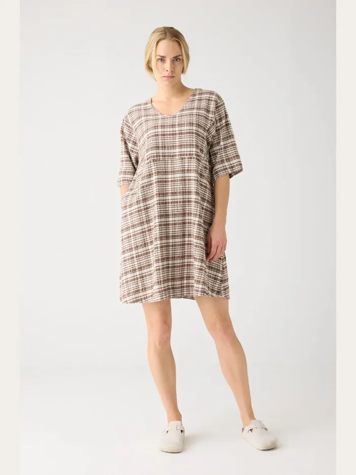 KnowledgeCotton Apparel Dresses And Skirts Seersucker Check Tunica Dress Gotsvegan 8211 Women KnowledgeCotton Apparel Dresses And Skirts Seersucker Check Tunica Dress Gotsvegan 8211 Women