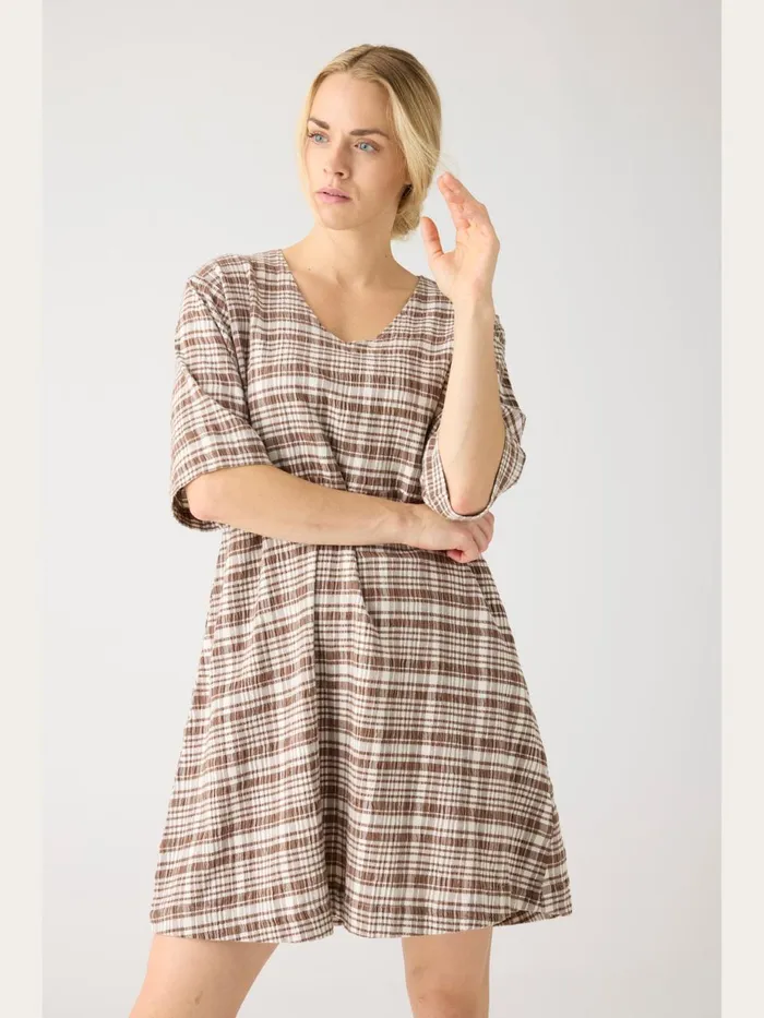 KnowledgeCotton Apparel Dresses And Skirts Seersucker Check Tunica Dress Gotsvegan 8211 Women KnowledgeCotton Apparel Dresses And Skirts Seersucker Check Tunica Dress Gotsvegan 8211 Women