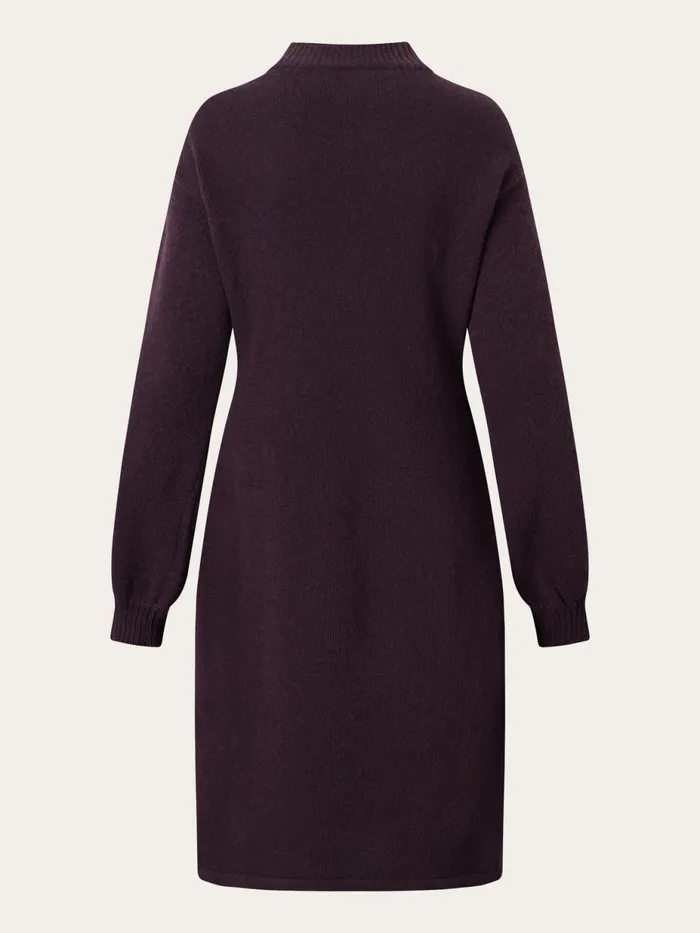 KnowledgeCotton Apparel Dresses And Skirts Wool Crew Neck Mid Length Dress Chocolate Plum 8211 Women KnowledgeCotton Apparel Dresses And Skirts Wool Crew Neck Mid Length Dress Chocolate Plum 8211 Women