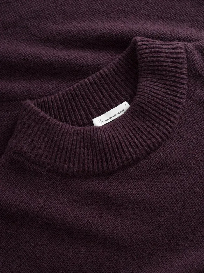 KnowledgeCotton Apparel Dresses And Skirts Wool Crew Neck Mid Length Dress Chocolate Plum 8211 Women KnowledgeCotton Apparel Dresses And Skirts Wool Crew Neck Mid Length Dress Chocolate Plum 8211 Women