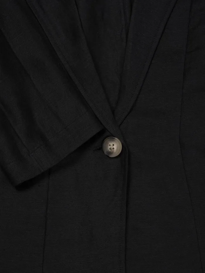 KnowledgeCotton Apparel Fleeces And Jackets Linen Mix Loose Blazer Black Jet 8211 Women KnowledgeCotton Apparel Fleeces And Jackets Linen Mix Loose Blazer Black Jet 8211 Women