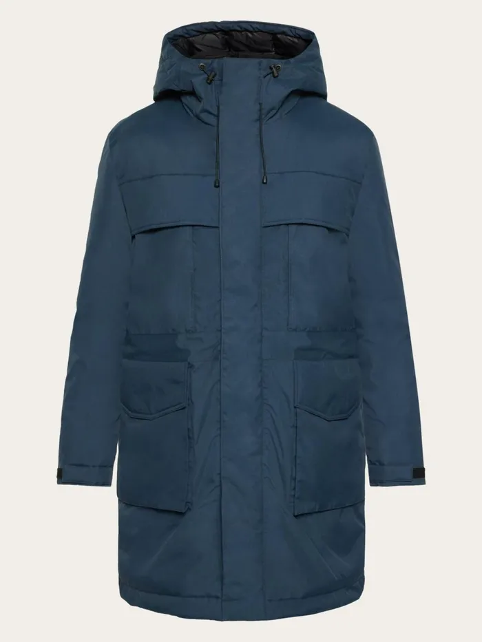 KnowledgeCotton Apparel Jackets And Vests APEX CANVAS Long Padded Coat Total Eclipse 8211 Men KnowledgeCotton Apparel Jackets And Vests APEX CANVAS Long Padded Coat Total Eclipse 8211 Men