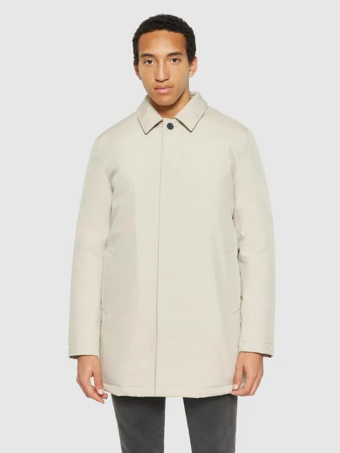 KnowledgeCotton Apparel Jackets And Vests Climate Shell Carcoat Jacket GRS Light Feather Gray 8211 Men