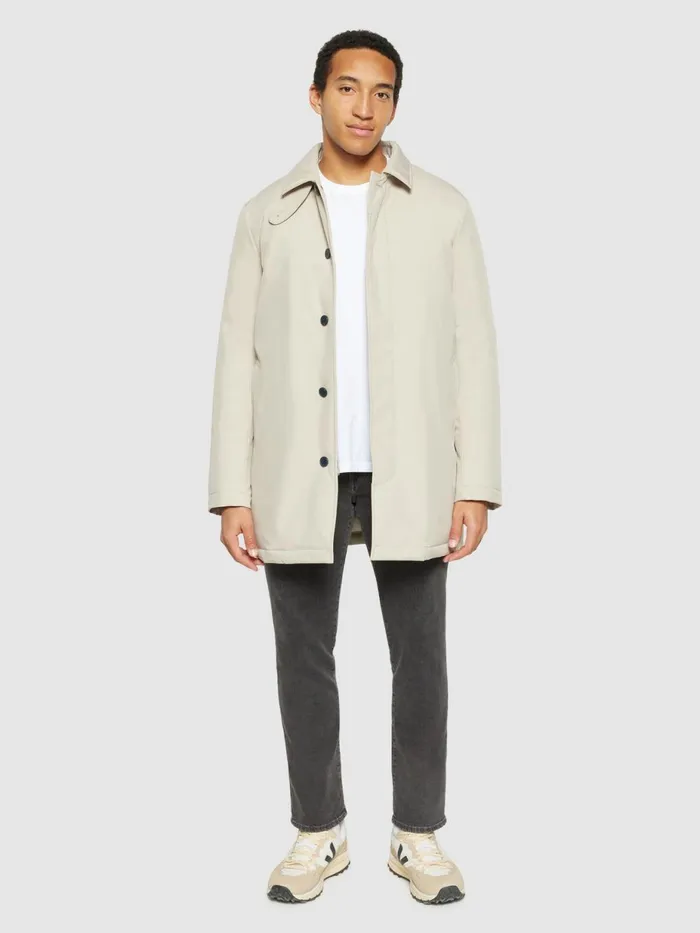 KnowledgeCotton Apparel Jackets And Vests Climate Shell Carcoat Jacket GRS Light Feather Gray 8211 Men