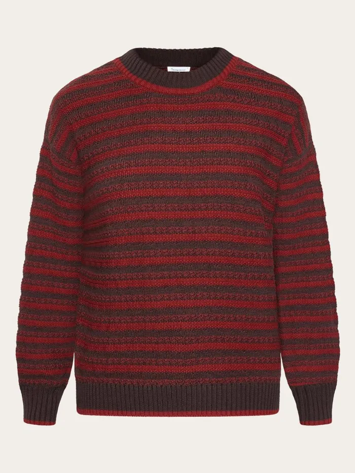 KnowledgeCotton Apparel Knits Cotton Stripe Structure Crew Neck Regenerative Organic Certified 8211 Women KnowledgeCotton Apparel Knits Cotton Stripe Structure Crew Neck Regenerative Organic Certified 8211 Women