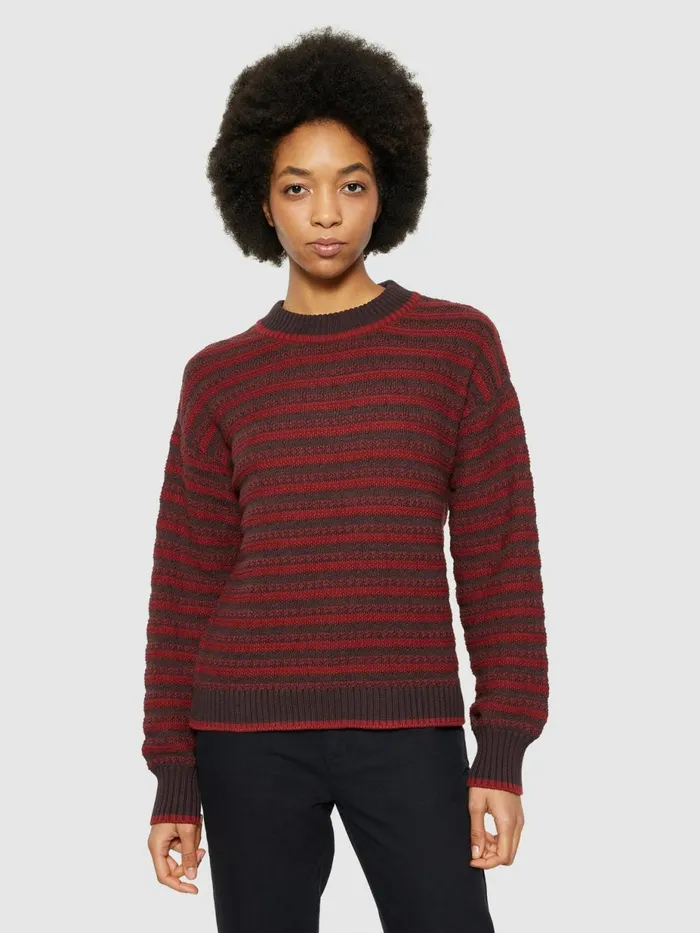 KnowledgeCotton Apparel Knits Cotton Stripe Structure Crew Neck Regenerative Organic Certified 8211 Women KnowledgeCotton Apparel Knits Cotton Stripe Structure Crew Neck Regenerative Organic Certified 8211 Women