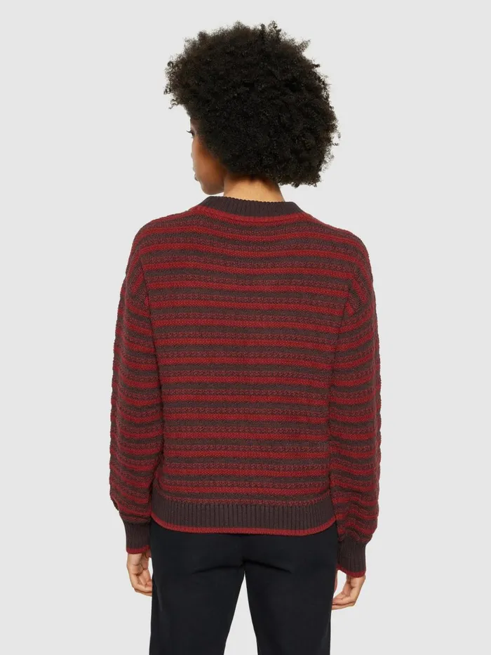 KnowledgeCotton Apparel Knits Cotton Stripe Structure Crew Neck Regenerative Organic Certified 8211 Women KnowledgeCotton Apparel Knits Cotton Stripe Structure Crew Neck Regenerative Organic Certified 8211 Women