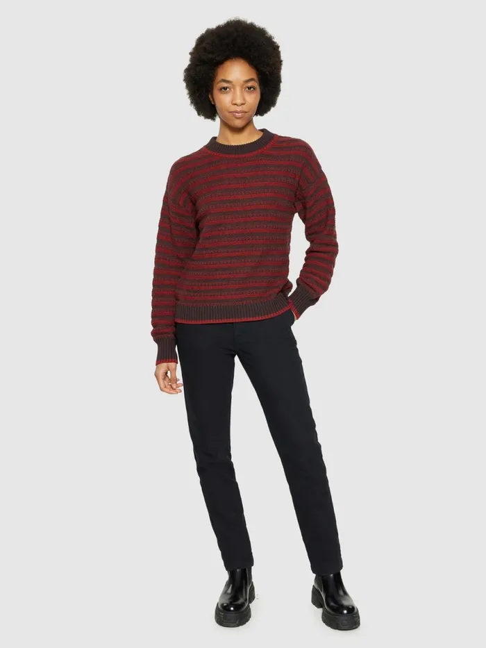 KnowledgeCotton Apparel Knits Cotton Stripe Structure Crew Neck Regenerative Organic Certified 8211 Women KnowledgeCotton Apparel Knits Cotton Stripe Structure Crew Neck Regenerative Organic Certified 8211 Women
