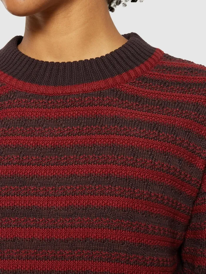 KnowledgeCotton Apparel Knits Cotton Stripe Structure Crew Neck Regenerative Organic Certified 8211 Women KnowledgeCotton Apparel Knits Cotton Stripe Structure Crew Neck Regenerative Organic Certified 8211 Women