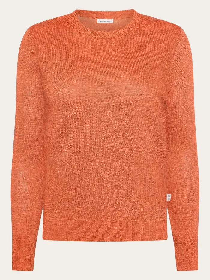 KnowledgeCotton Apparel Knits Crew Neck Knit Tencel Langoustino 8211 Women