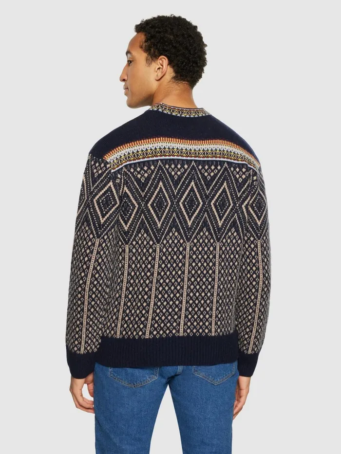 KnowledgeCotton Apparel Knits Fair Isle Crew Neck Lambswool Knit Rws 8211 Men KnowledgeCotton Apparel Knits Fair Isle Crew Neck Lambswool Knit Rws 8211 Men